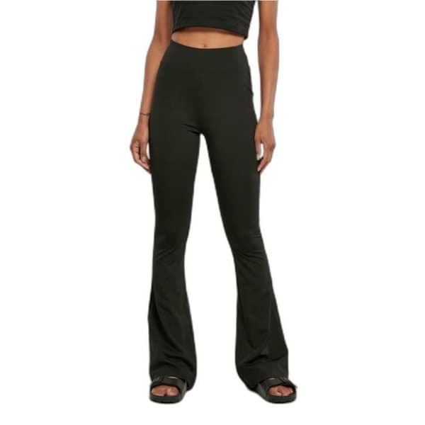 Urban Classics Recycled GT Women's High Waist Flare Leggings - svart - 4XL