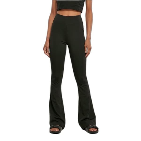 Urban Classics Recycled GT Women's High Waist Flare Leggings - svart - 4XL