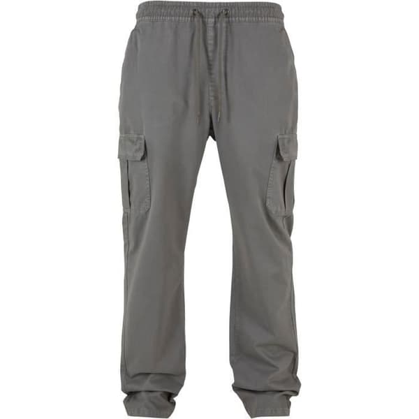 Cargo byxor - Urban Classics - Mörk grå - 100% bomull - Elastisk midja - Cargo fickor