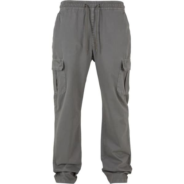 Cargo byxor - Urban Classics - Mörk grå - 100% bomull - Elastisk midja - Cargo fickor