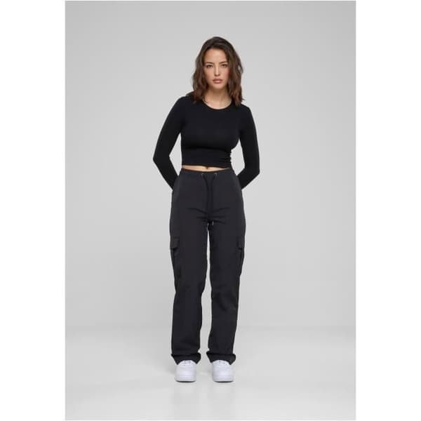 Cargo byxor dam - Urban Classics - Svart - Standardstorlek - Bekväm - Cargo fickor