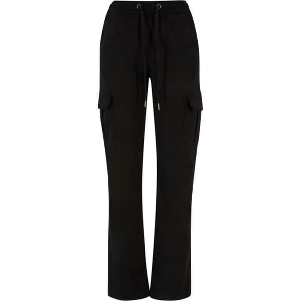 Cargo byxor dam - Urban Classics - Twill - Hög midja - Svart - Bekväm och trendig