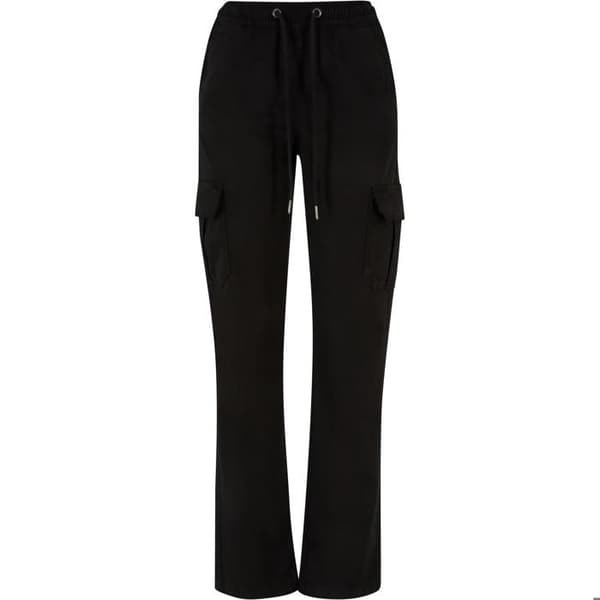 Cargo byxor dam - Urban Classics - Twill - Hög midja - Svart - Bekväm och trendig
