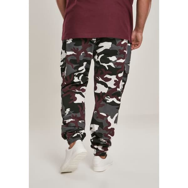 Cargo joggingbyxor - URBAN CLASSICS - Camo - Bordeaux camouflage - Standardstorlek - Herr