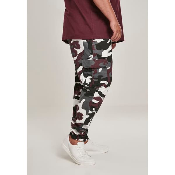 Cargo joggingbyxor - URBAN CLASSICS - Camo - Bordeaux camouflage - Standardstorlek - Herr