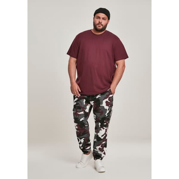 Cargo joggingbyxor - URBAN CLASSICS - Camo - Bordeaux camouflage - Standardstorlek - Herr