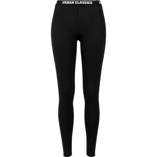 Leggings Dam - Urban Classic - Hög Midja - Svart - Slim Fit - 95% Bomull