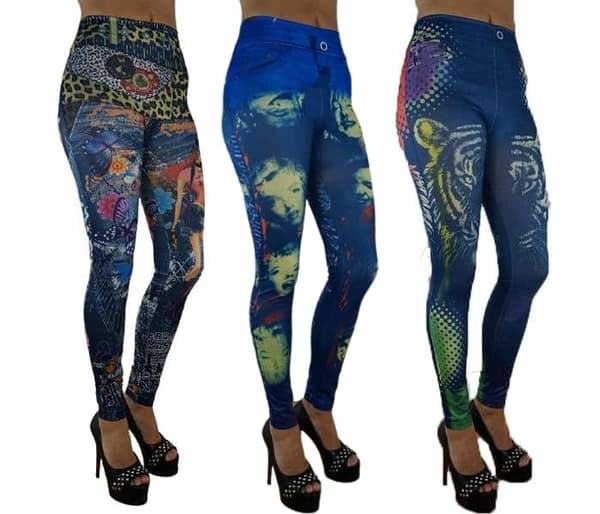 Sömlösa Mönstrade Leggings 3-pack