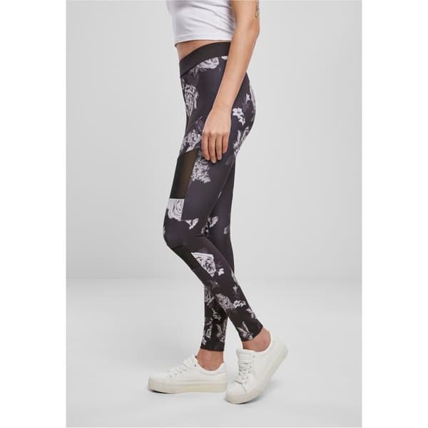 Legging dam - Urban Classics - Svart - Hög midja - Mesh-inlägg - Stretchkomfort