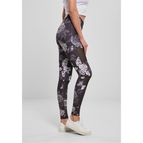 Legging dam - Urban Classics - Svart - Hög midja - Mesh-inlägg - Stretchkomfort