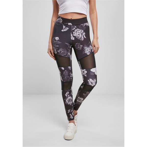Legging dam - Urban Classics - Svart - Hög midja - Mesh-inlägg - Stretchkomfort