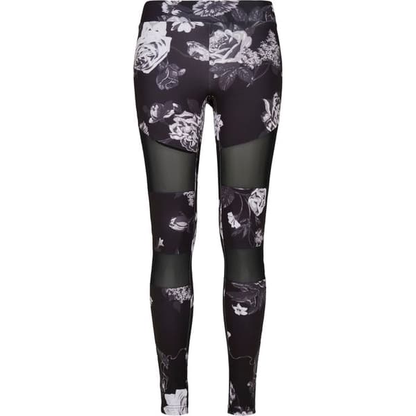 Tights dam - Urban Classics - Stickad - Hög midja - Blommönster - Meshinsatser