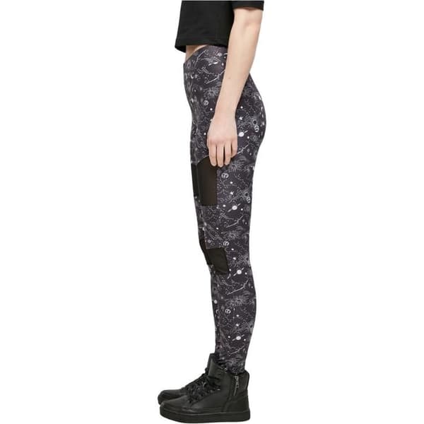 Leggings dam - Urban Classics - Tech Mesh AOP - Mönstrad design - Meshinsatser - Stretchkomfort