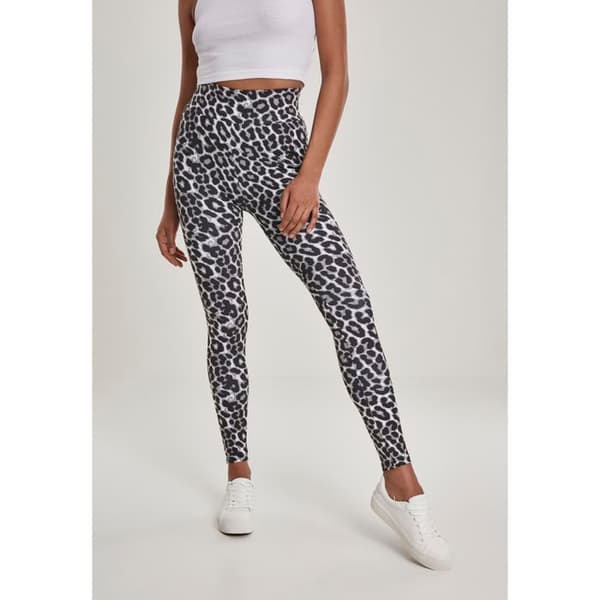 Legging Dam - Urban Classic - Hög Midja - Glans Effekt - Bred Elastisk Midja - Svart