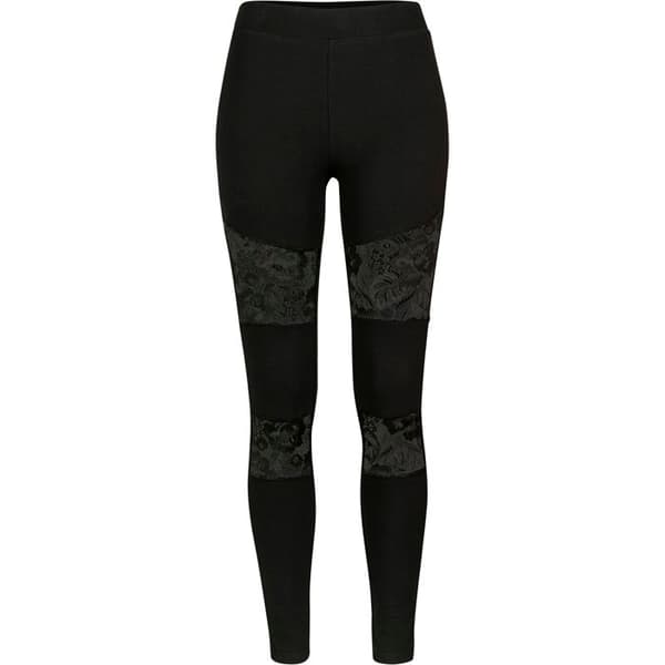 Damleggings - Urban Classic - Spetsinsatser - Svart - Bekväm - Spetsinsatser