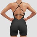Miniatyrbillede 3 af 3: INF Sømløs rygfri bodysuit yoga jumpsuit - sort  L