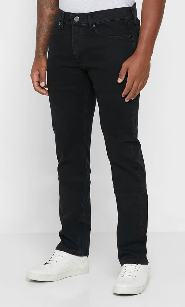 Lee LEGENDARY SLIM Overdye Black BLACK FITTED STRAIGHT LAHJA W32 L30