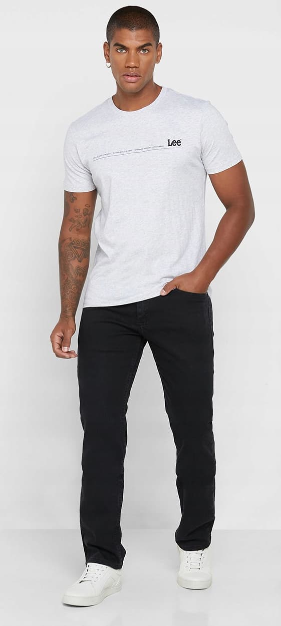 Lee LEGENDARY SLIM Overdye Black BLACK FITTED STRAIGHT LAHJA W32 L30