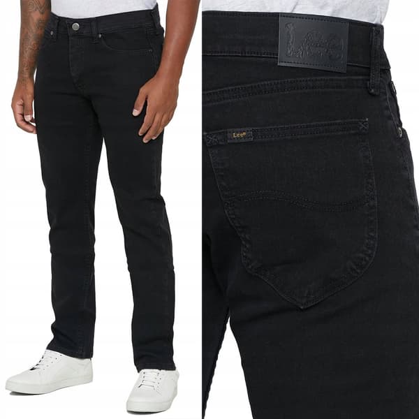 Lee LEGENDARY SLIM Overdye Black BLACK FITTED STRAIGHT LAHJA W32 L30