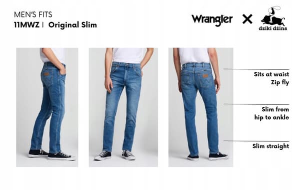 Wrangler 11MWZ SLIM ICONS DENIM Sheriff -farkut, istuvat W32-L32