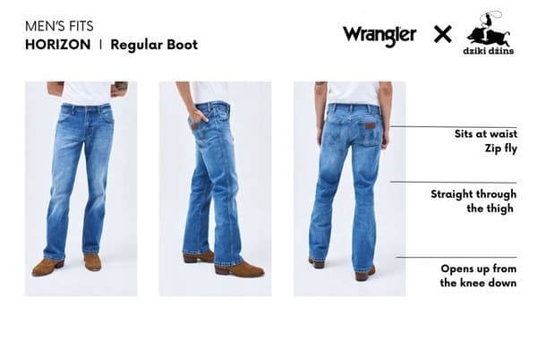 Wrangler HORIZON REGULAR BOOT Onyx UTSVÄNGDA JEANS W34 L30