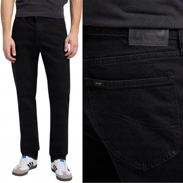 Lee WEST Black Rinse DENIM LOOSE BLACK STRAIGHT JEANS W34 L32