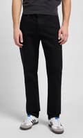 Miniatyrbillede 3 af 8: Lee WEST Sort Rinse Denim Løse Sorte Lige Jeans W33 L32