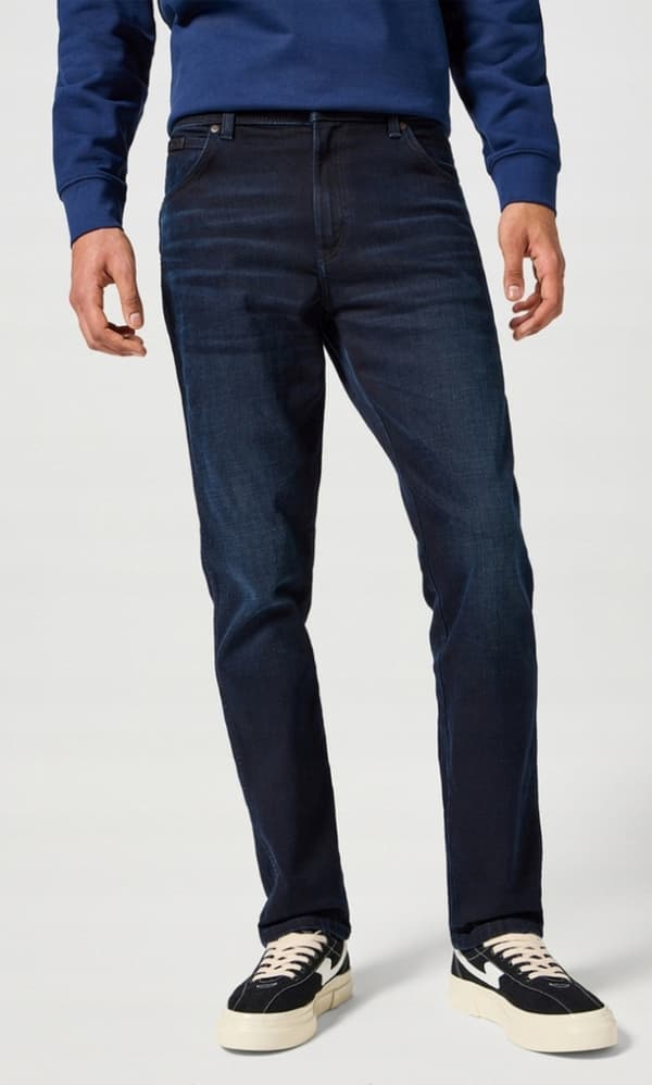 Wrangler TEXAS SLIM -farkut, tummansiniset ja mustat, laivastonsiniset, W34-L30
