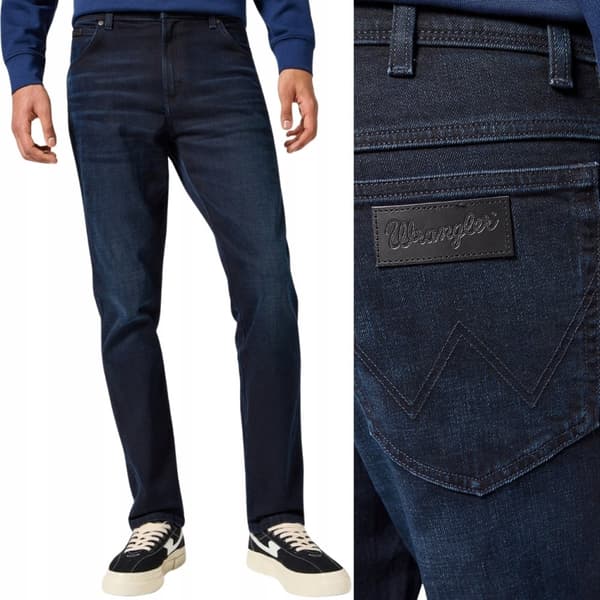Wrangler TEXAS SLIM -farkut, tummansiniset ja mustat, laivastonsiniset, W34-L30