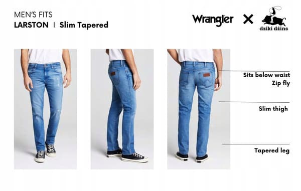 Wrangler LARSTON Country Boy Avsmalnande jeans mörk denim W30 L32