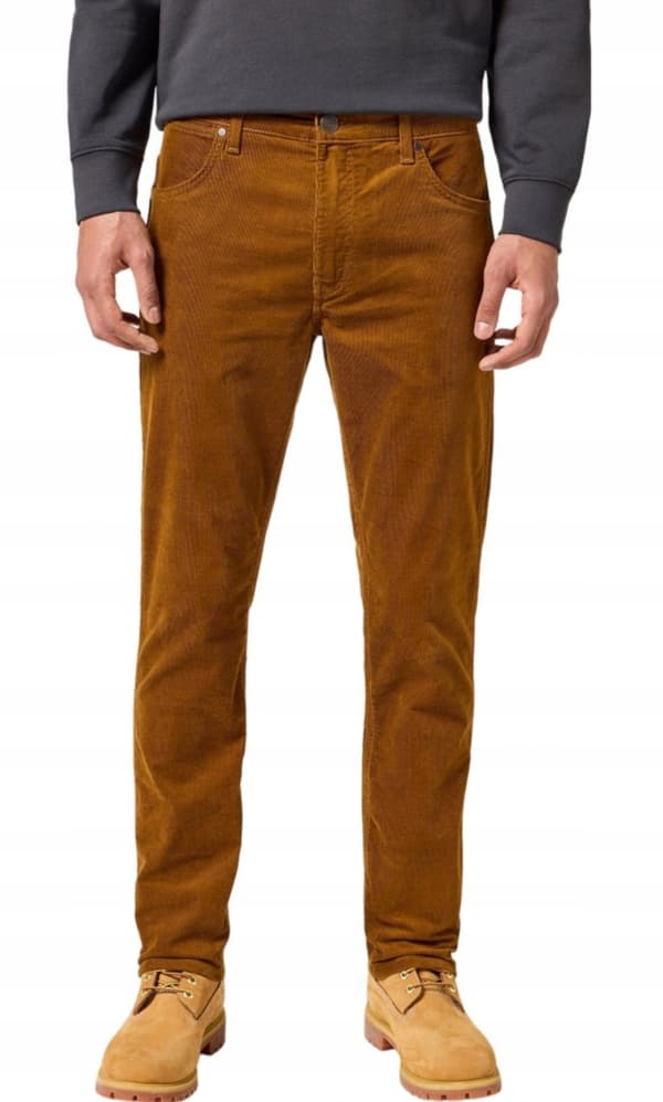 Wrangler GREENSBORO Munkekåbe LIGE FLYBELSBUKSER BRUN OKER W44 L34