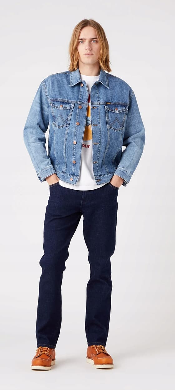 Wrangler Texas Slim Day Drifter denim marineblå jeans W42 L34