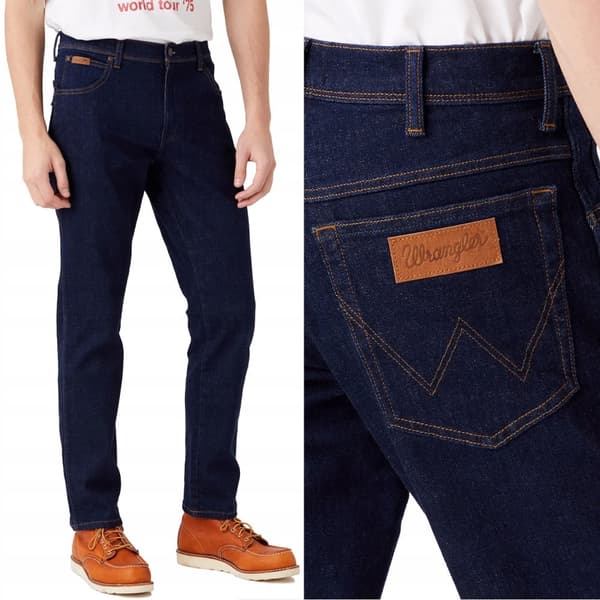 Wrangler Texas Slim Day Drifter denim marineblå jeans W42 L34