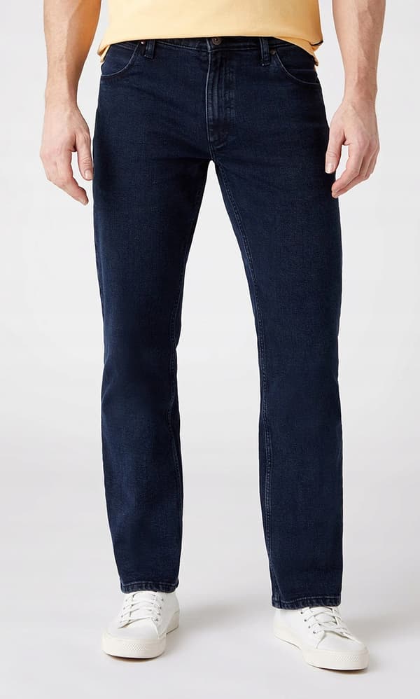 Wrangler Raka Blå Svarta Mörka Jeans Raka Jeans W34 L30