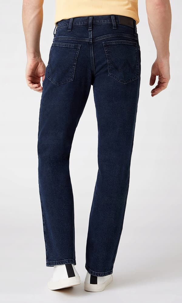 Wrangler Raka Blå Svarta Mörka Jeans Raka Jeans W34 L30