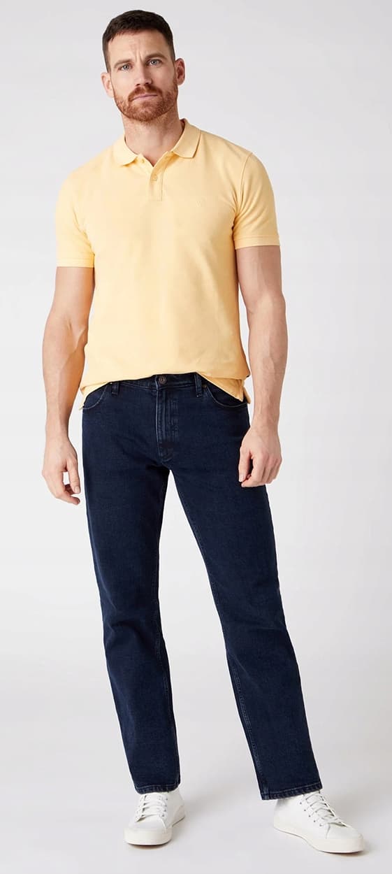 Wrangler Raka Blå Svarta Mörka Jeans Raka Jeans W34 L30