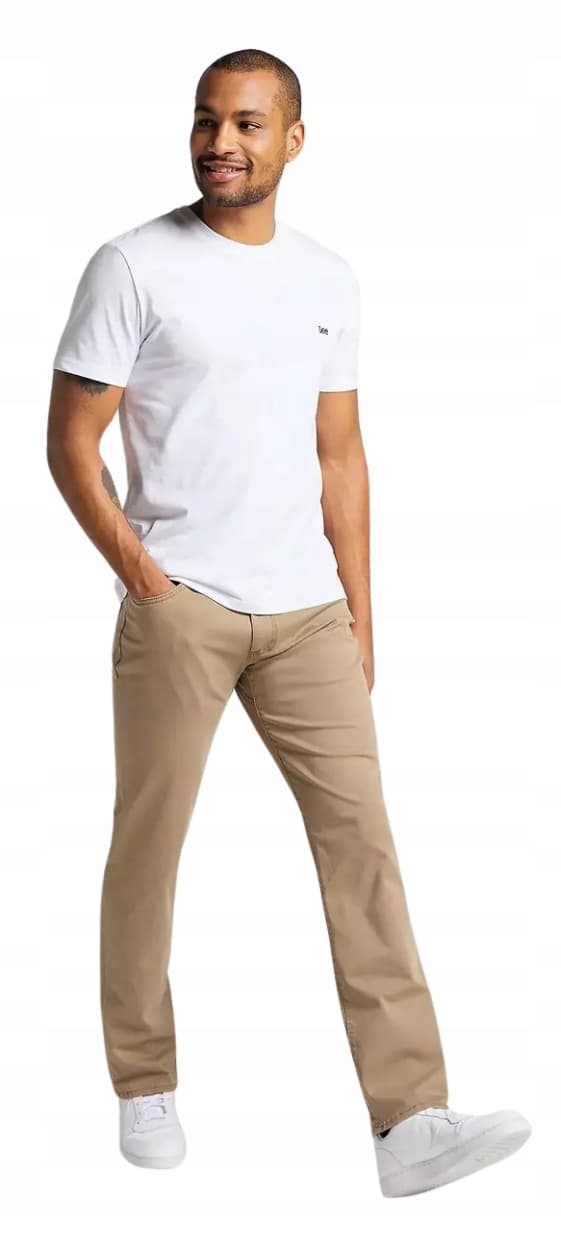 Lee STRAIGHT FIT Extreme Motion KOMFORTABLE LIGE BEIGE BUKSER W46 L32