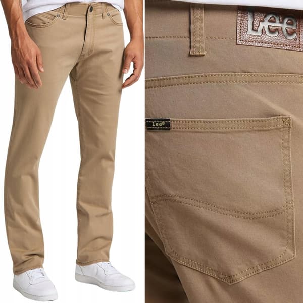 Lee STRAIGHT FIT Extreme Motion KOMFORTABLE LIGE BEIGE BUKSER W46 L32