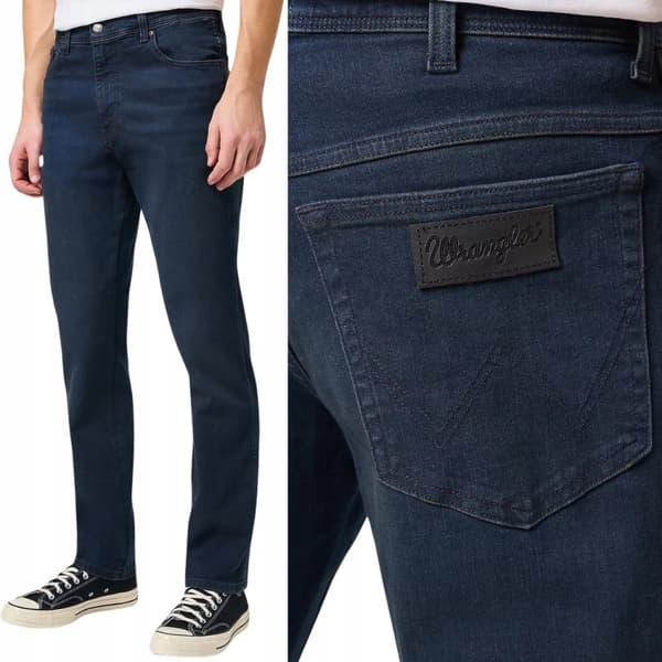 Wrangler Texas Slim Bruised River Jeans Marinblå Denim W46 L34