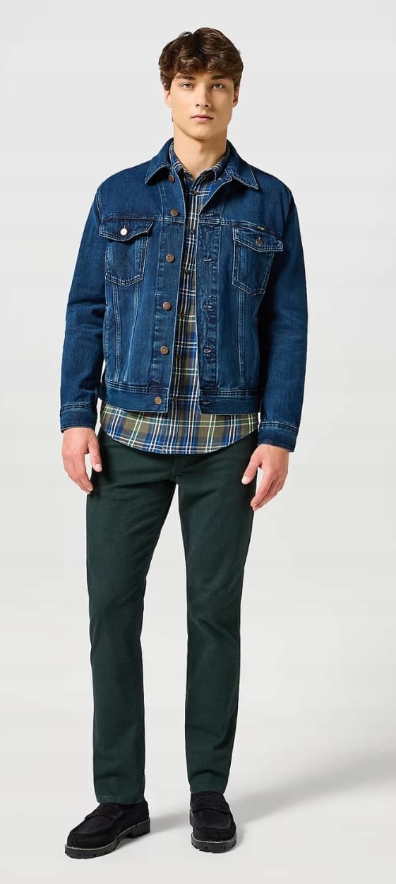 Wrangler GREENSBORO Scarab LIGE MØRKEGRØNNE STOFBUKSER W31 L30