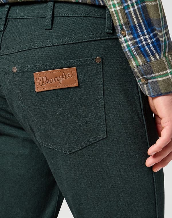 Wrangler GREENSBORO Scarab LIGE MØRKEGRØNNE STOFBUKSER W31 L30