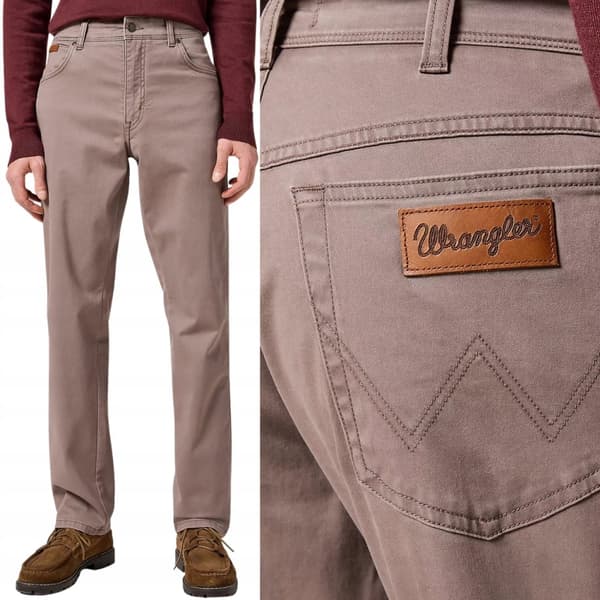 Wrangler TEXAS Iron ENKLA PASTELLBRUNA TYGBYXOR W36 L30