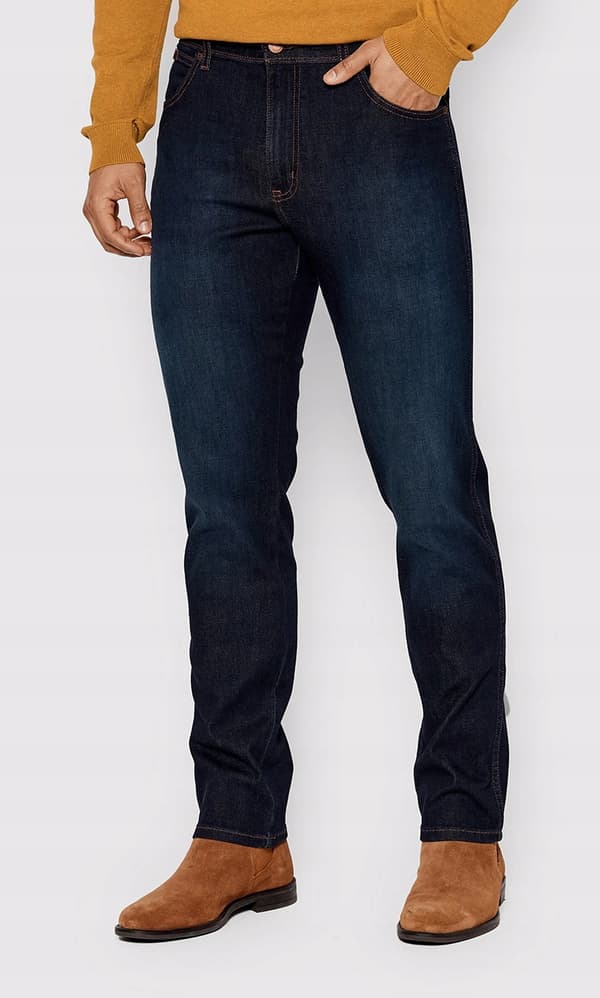 Wrangler Texas Slim Lucky Star Epic Soft Marinblå Jeans W44 L36