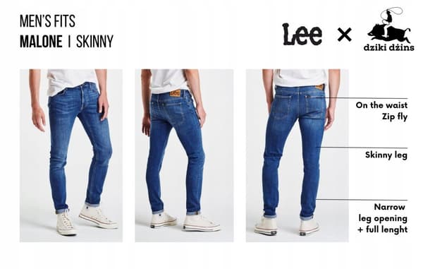 Lee MALONE SKINNY Mörka Martha STRETCH SKINNY JEANS W32 L34