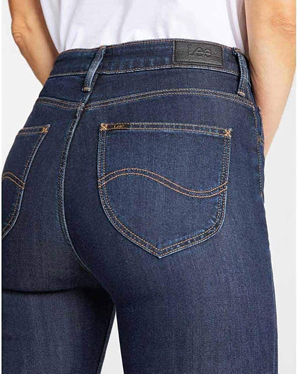 Lee Scarlett High Marinblå Dam High Slim Jeans W27 L29