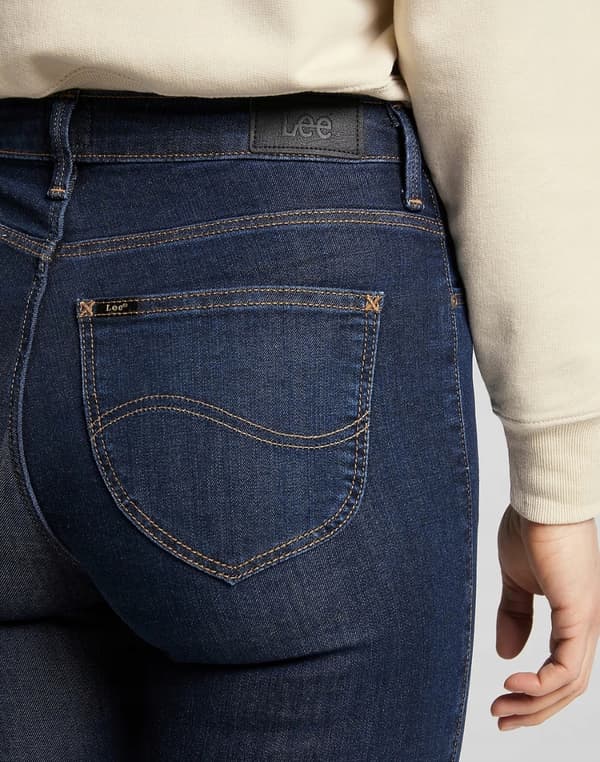 Lee Scarlett High Marinblå Dam High Slim Jeans W27 L29
