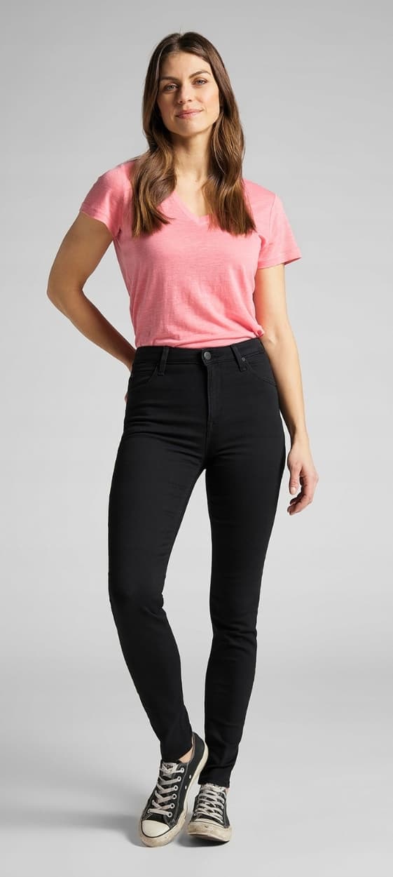 Lee Scarlett High Slim-jeans i sort til kvinder, 27 L31