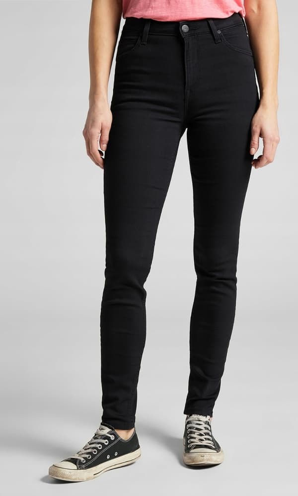 Lee Scarlett High Slim Svarta Damjeans W30 L29