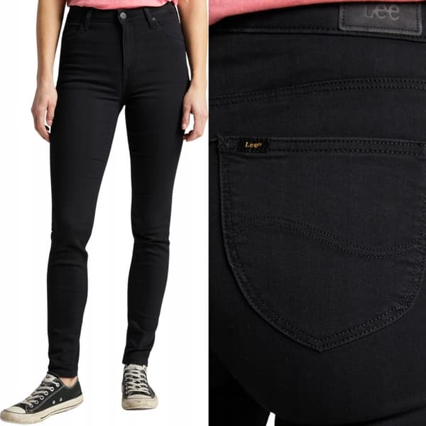 Lee Scarlett High Slim Svarta Damjeans W30 L29
