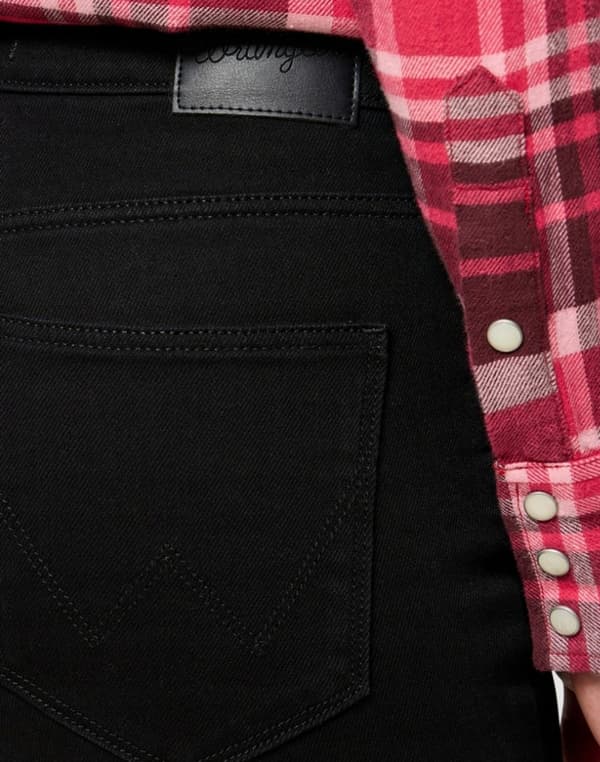 Wrangler SLIM Noir SVARTA RAKA HÖGA DAMJEANS W29 L32